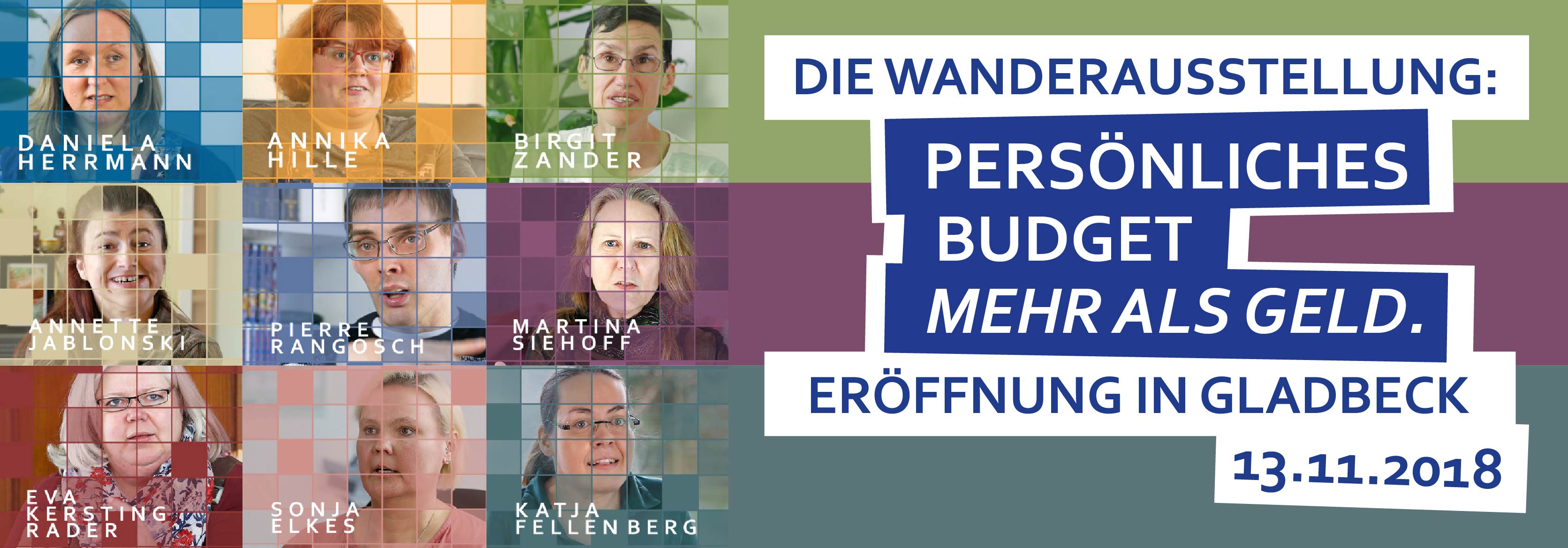 Die Wanderausstellung Persönliches Budget Mehr als Geld! Eröffnung in Gladbeck 13. November 2018.
