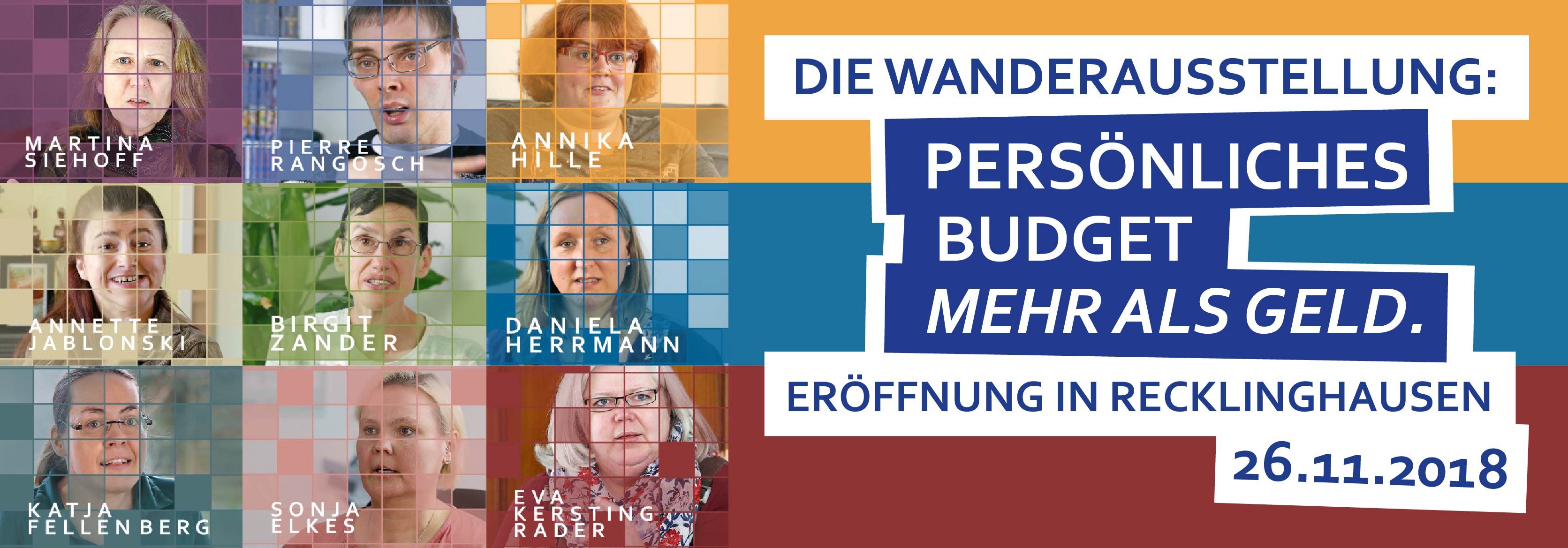 Die Wanderausstellung Persönliches Budget Mehr als Geld! Eröffnung in Recklinghausen 26. November 2018.