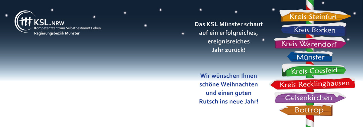 Das KSL Münster schaut auf ein erfolgreiches, ereignisreiches Jahr zurück! Wir wünschen Ihnen schöne Weihnachten und einen guten Rutsch ins neue Jahr!
