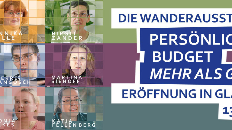 Die Wanderausstellung Persönliches Budget Mehr als Geld! Eröffnung in Gladbeck 13. November 2018.