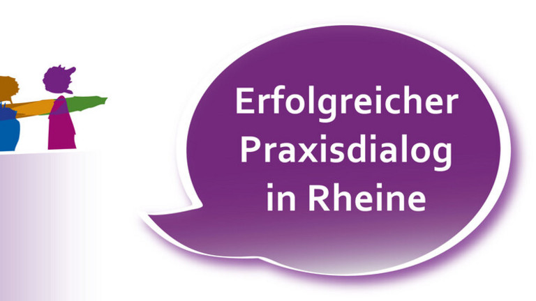 Grafik mit Text: Erfolgreicher Praxisdialog in Rheine