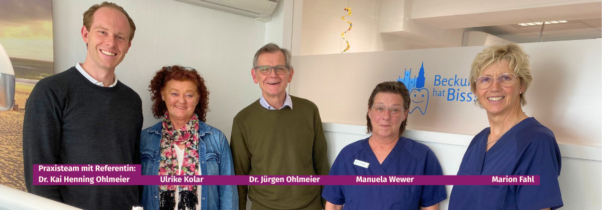Das Foto zeigt von links Dr. Kai Henning Kühne, Ulrike Kolar, Dr. Jürgen Ohlmeier, Manuela Wewer und Marion Fahl.