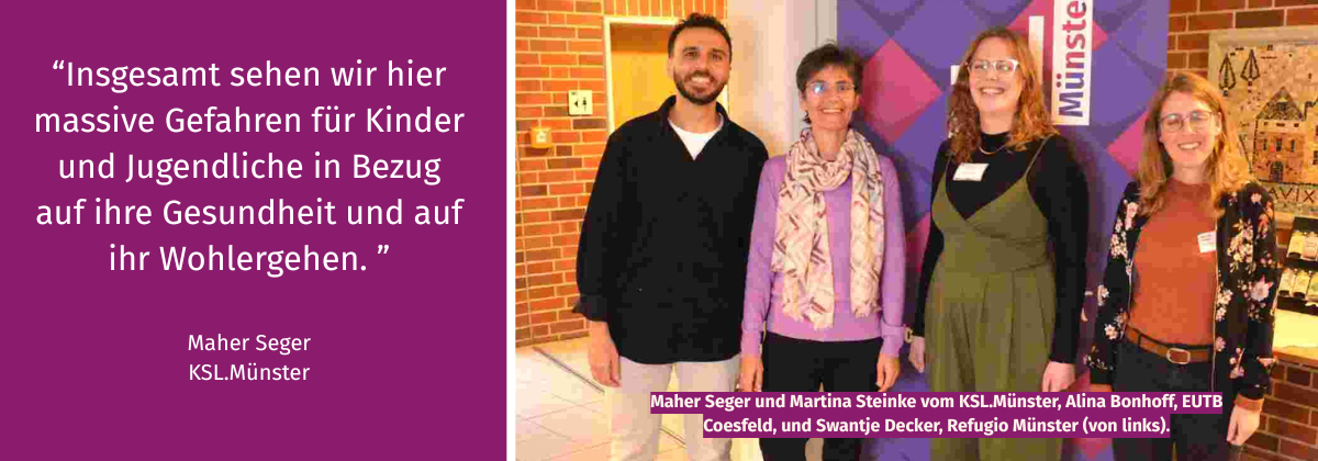 Das Foto zeigt Maher Seger, Martina Steinke, Alina Bonhoff und Swantje Decker.