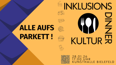 "Alle aufs Parkett" - Inklusionsdinner in der Kunsthalle Bielefeld am 28.1. um 17 Uhr